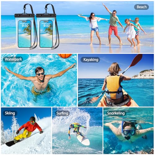 PEDVSTY Waterproof Phone Pouch 2 Pack, IPX8 Waterproof Phone Case for iPhone Galaxy Pixel Up to 7.2", Cell Phone Dry Bag Beach Vacation - Thumbnail 5