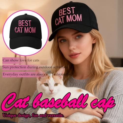 Werncy Baseball Cap for Cat mom Cat dad, for Father's Day, Mother's Day, Christmas, etc - Thumbnail 2
