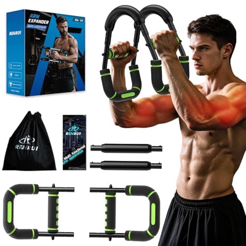 Twister Arm Trainer, Adjustable 5 Resistance Levels (40-130 lbs) Chest & Arm Workout Equipment for Men & Women, Ergonomic Home Gym Strength Trainer with Anti-Slip Handles & Carry Bag (Green) - Image 1