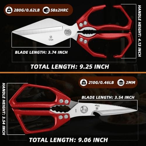Ethyxe Kitchen Scissors Set Upgraded - Heavy Duty Stainless Steel Kitchen Shears, Sharp Poultry Scissors for Meat, Chicken Bones, and Turkey, Dishwasher Safe - Thumbnail 2