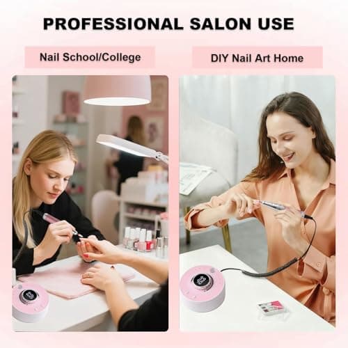 Qinvone Electric Nail Drill File: Professional 40000RPM Nail E-File Drill, Rechargeable Cordless Nail Drill with Bits & Base for Acrylic Nails Remove Nail Gel Polish Manicure for Home Salon Use (Blue) - Thumbnail 6