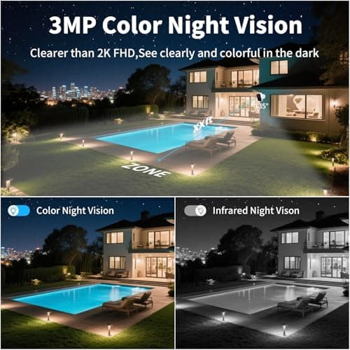 Goalake Wireless Security Cameras, 3MP WiFi Battery Powered Camera with AI Motion Detection, 2-Way Talk, Spotlight, Siren, IP65, Cloud & Up to 256G SD Storage(About 180 Days Storage SD Card Included) - Thumbnail 4