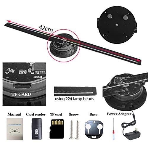 3DHologramFan, 42CM 3DHologramfan Projector HD LED Holographic Christmas Tree Advertising Display with Remote and Bluetooth and WiFi,1500 Video Library and for Business,Bar,Halloween Missyou 16.5 Inch - Thumbnail 5