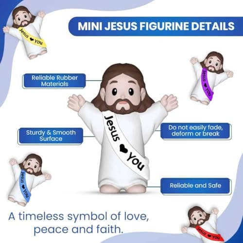 NOIENSI Jesus Loves You Figures 100 Pack – Multicolor Mini Jesus Figurines in Bulk, Little Jesus Figures for Easter, Church, and Religious Celebrations (Hand up) - Thumbnail 3