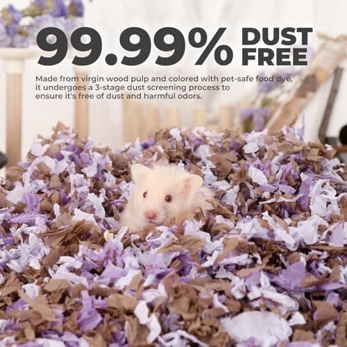 mini&moe Hamster Bedding 50L: Dust-Free and Odor Control Moisture Absorbent Natural Paper Small Pet Bedding - for Guinea Pigs, Hamsters, Chinchilla,Rabbits,Rat,Ferret, and Gerbil, 50 Liters - Thumbnail 2