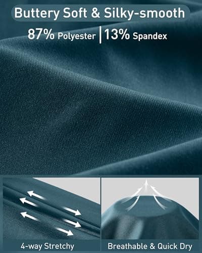 Roadbox Women's Compression Shirts, 1/3 Pack Short Sleeve Workout Tops Athletic Gym T-Shirt Yoga Running Quick Dry Base Layer Slate Blue - Thumbnail 5