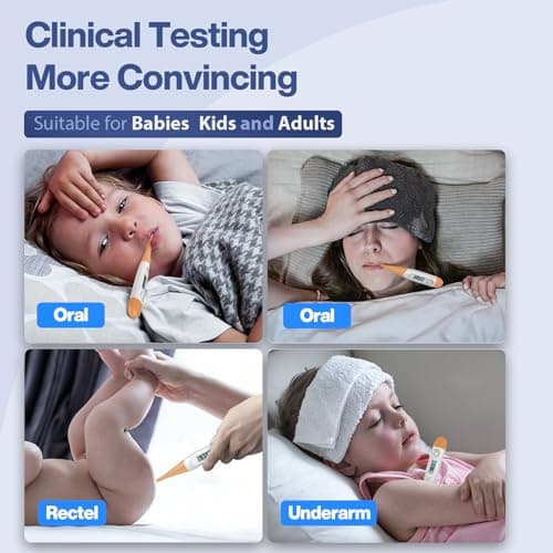 Boncare 10 Seconds Digital Thermometer for Adults and Kids - Accurate & Safe Rectal Thermometer for Baby with Fever Alarm, Oral Thermometer (Orange) - Thumbnail 4