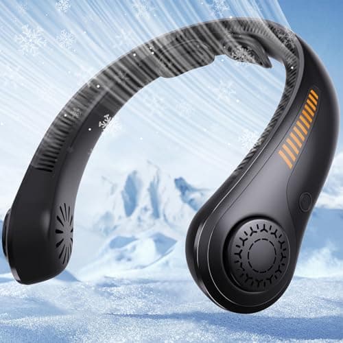 UZOPI Portable Neck Fan, Hands-Free, 5 Speeds, Gifts for Men Women, Lightweight, Quiet, Long Lasting, Bladeless, Battery Operated, Rechargeable, with Neck Support, Personal Fan for Hot Flashes, Travel - Image 1