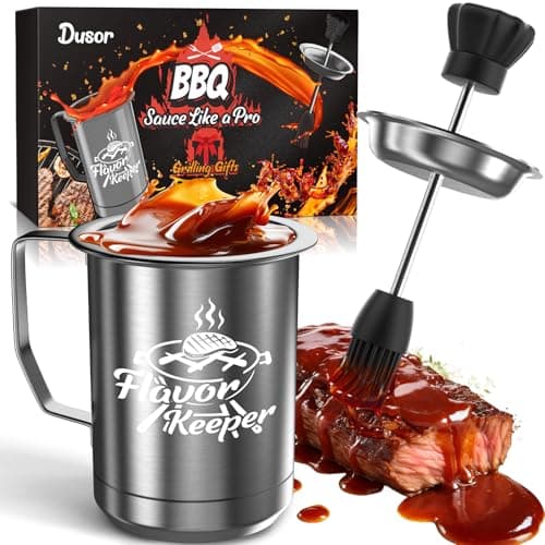 Dusor Gifts for Him Men Women BBQ Sauce Pot and Basting Brush Set, Father's Day Gifts from Daughter Son Kitchen Gadgets, Grilling Gift for Men, Cooking Grilling Accessories Gift for Dad Husband - Image 1
