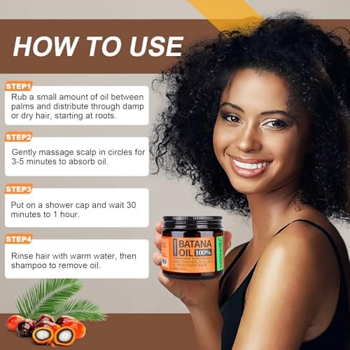 Batana Oil for Hair Growth Dr Sebi, 100% Raw Organic Batana Hair Mask from Honduras, Wild Growth Hair Oil, Scalp Oil Promotes Hair Thickness, Prevents Loss for Men & Women, 2 fl oz - Thumbnail 5