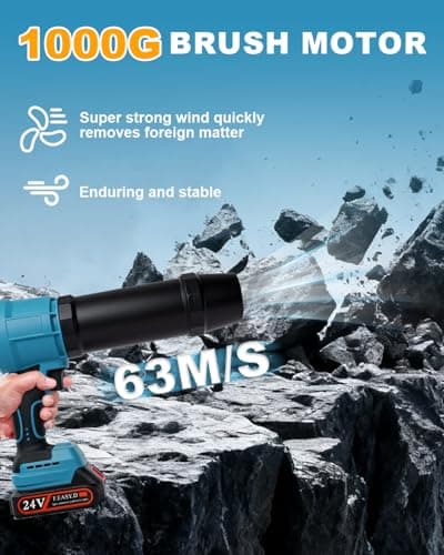 Cordless Leaf Blower, 24V Electric Handheld Leaf Blower with Battery and Charger, Lightweight Powered Blowers for Lawn Care,Yard, Blowing Leaves, Dust, Snow (2, Battery) - Thumbnail 5