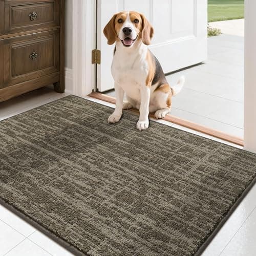 COSY HOMEER-Door-Mat,Dirt Trapper Entryway Rugs 24"x36" Non Slip Washable Entrance Mats,Absorbent Welcome Mat,Low Profile Dog Door Mats for Front Back Doomats and Wet Shoes,Light Brown - Image 1