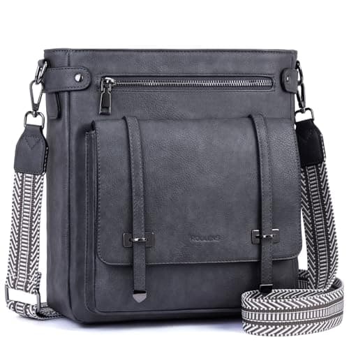 Roulens Crossbody Bags for Women,Multi Pocket Crossbody Purses Vegan Leather Shoulder Handbags Travel Purse Adjustable Strap