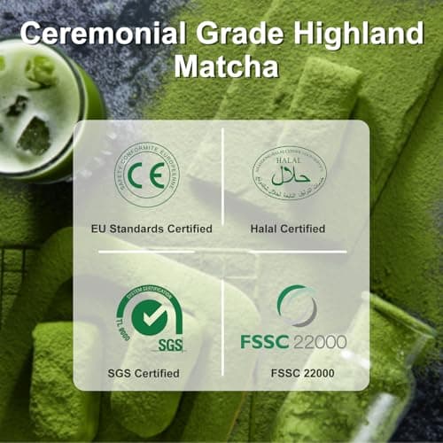 Letstay Matcha, Matcha Powder Ceremonial Grade Highland Matcha Tea Organic Matcha Green Tea - Premium 1st Harvest - Zero Sugar, Halal Certified & SGS Certified & FSSC 22000, 30g (1.06oz) Tin - Thumbnail 3