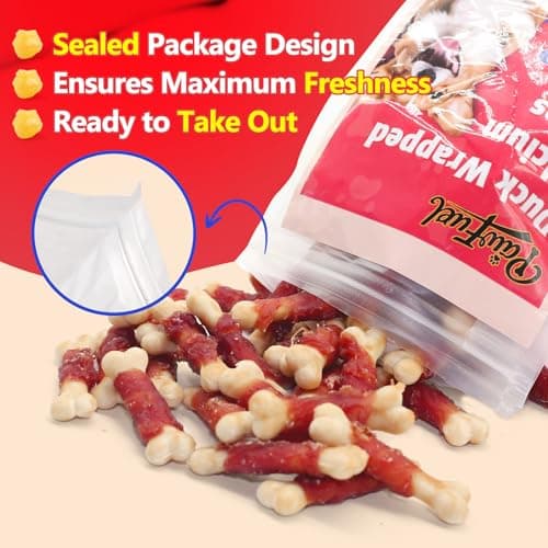 PawFuel Dog Treats Duck Meat Calcium-Rich Chewable Bones,Rich in Taurine, Without Raw Skin. Suitable for Small Medium Large Dogs Training Reward Each Pack Contains 14.11 Ounces - Thumbnail 4