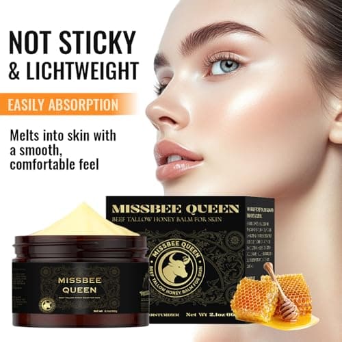 Beef Tallow for Skin & Face | Tallow and Honey Balm | Anti-Aging Cream | Oily & Sensitive & Dry Skin | Based Supplies Organic Grass-Fed Beef Tallow Honey | Travel Size | 2.1 oz / 60g | Night Cream - Thumbnail 2