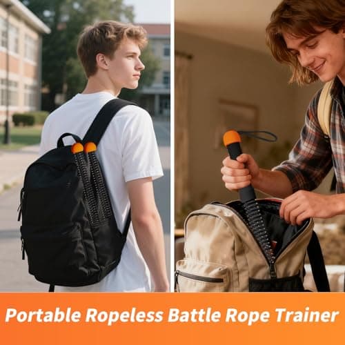 Ropeless Battle Ropes Weighted — 2 Pack Portable Cordless Battle Ropes for HIIT & Cardio Full-Body Workout Tool with Non-Slip Spiral Handles, Travel-Friendly Home Gym Equipment for Women & Men - Thumbnail 5