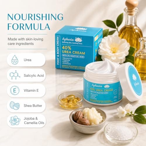 Urea Cream 40 Percent for Feet Maximum Strength w/ Vitamin E & 2% Salicylic Acid, Non-Greasy Formula Foot Cream for Summer Dry Cracked Heels - Intense Moisturizer Callus Remover for Hands, Foot, Body - Thumbnail 3