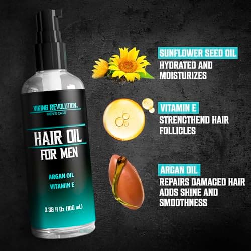 Viking Revolution Sea Salt Spray for Hair Men (8fl oz), Hydrating Hair Oil for Men with Vitamin E (3.38fl oz) and Styling Powder (1oz) - Mens Styling Texturizing Kit - Thumbnail 4