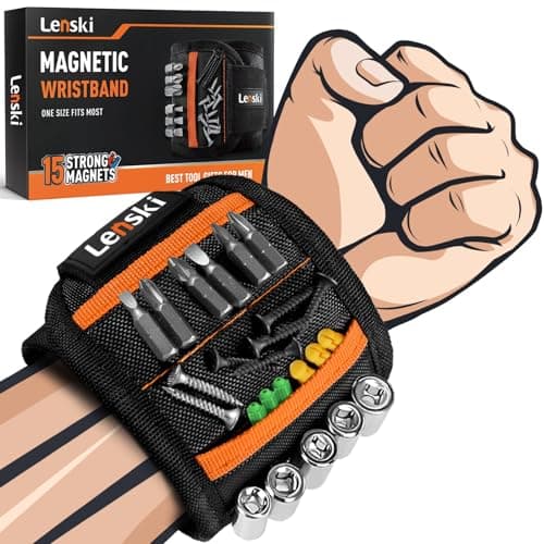 Lenski Gifts for Men, Magnetic Wristband Tool Belts for Men, Anniversary Birthday Gifts for Him,Wrist Magnetic Screw Holder with Strong Magnetic Holding Screws Tool, Cool Stuff Gadgets for Men - Image 1