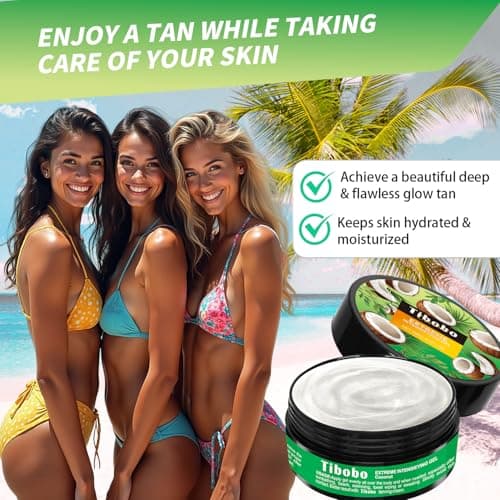 Tibobo Intensive Tanning Gel, Browning Tan Accelerator Cream, Outdoor Indoor Sun Tanning Oil Lotion with Carrot, Fast Deep Bronzer & Long-Lasting Glow, 3.5 Fl Oz, Tropical Coconut Scent - Thumbnail 5