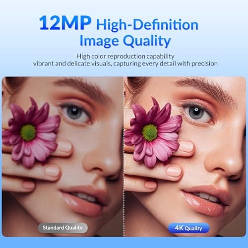 NEWORK 4K Webcam for PC with Stable Auto Focus, Smooth Video, 2 Noise-Cancelling Microphones, USB Plug & Play, with Adjustable Stand, Ideal for Online Teaching, Meetings, and Remote Communication - Thumbnail 2