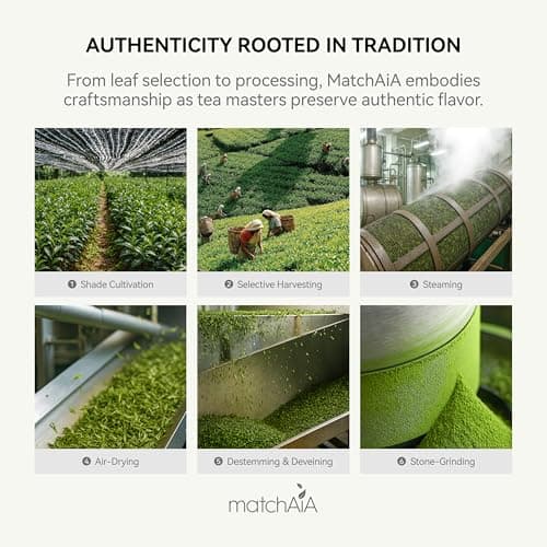 MatchAiA Organic Matcha Green Tea Powder - Premium Culinary Grade, USDA Certified, 100% Pure - Perfect for Lattes, Smoothies, Desserts and Baking - Sugar Free, Gluten Free (60g / 2.1oz Pouch) - Thumbnail 5