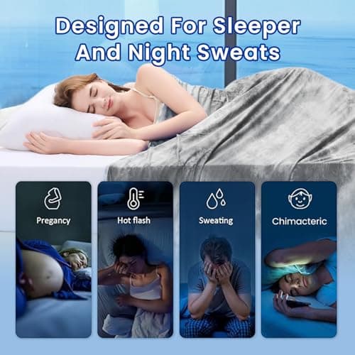 Topcee Cooling Throw Blanket for Night Sweats Decorative Tie Dye, Absorbs Heat to Keep Cool on Warm Nights, Q-Max 0.5 Cooling Blankets for Hot Sleepers, Cool Lightweight Sofa Throw Blanket (50"x70") - Thumbnail 4