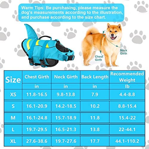 Fragralley Shark Dog Life Jacket, Adjustable Dog Life Vest with Shark Fin, Suit for Small Medium Large Dog Life Vest for Swimming and Boating - Thumbnail 6
