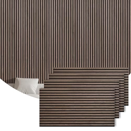 4 Packs Acoustic Wall Panel, 47.2"x23.6" Wood Slat Sound Absorbing Panel, Sound Proof Panels for Office,Home Theater,Studio, Walnut
