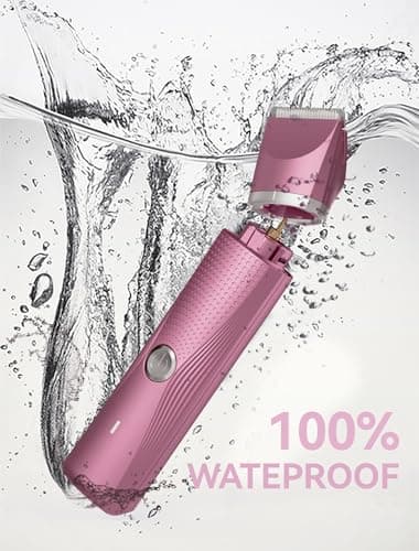 Pubic Hair Trimmer for Women-Unibono Bikini Trimmer, Replaceable 3-in-1 Electric Razors for Women, Electric Shaver in Poweverful Motor, Waterproof Personal Trimmer for Body Hair (Rose Red, RR-1) - Thumbnail 6