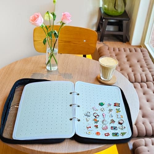 Mi Ya Mi Lai 6 White binder+5 Black Space Page Transparenter Pin Books For Collectors, Enamel Pin Display Pages Pin Carrying Case, Travel Pins Display Bag(6 White binder + 5 Black Space Page,Bag Only) - Image 1