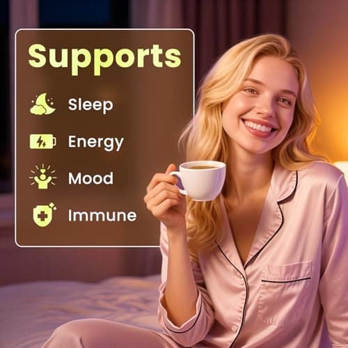 B BEWORTHS Mushroom Hot Cocoa, 10 - Blend Mushroom Extract Complex with Sleep Support Formula, Ashwagandha, L-Theanine, Lemon Balm, GABA, Melatonin, Support Fall Asleep and Stay Asleep, 30 Servings - Thumbnail 2