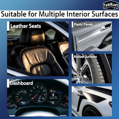 TAKALORT Car Interior Cleaner & Protectant, 32 Fl Oz Spray – Cleans & Helps Protect Dashboard, Leather, Vinyl & Plastic, Adjustable Spray Nozzle, Includes Towel & Magic Eraser Sponge (Pack of 2) - Thumbnail 3