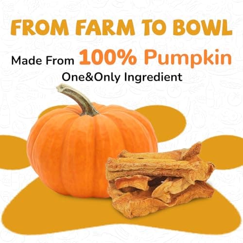 PAWUP Dog Treats, Dehydrated Pumpkin Slices, 100% Single Ingredient, Easy to Digest, Low Fat Dog Snacks for Small & Medium Dogs, Great for Sensitive Stomachs, 5.29 oz,14-16 Counts - Thumbnail 2