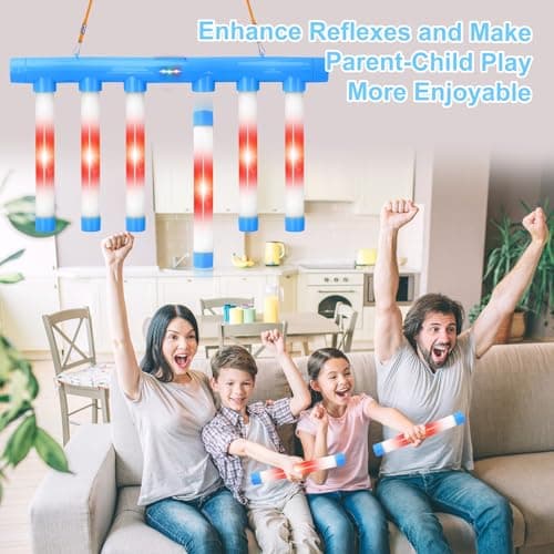 OCES Reflex Stick Game, Reflex Light-Up Sticks Reaction Training Hand Speed Challenge Game, Upgrade Hand Eye Coordination Training Toy Remote Control 3 Adjustable Speed (Light-Up Blue) - Thumbnail 4