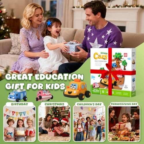 Air Dry Clay Kit for Kids - Pull Back Car Making, 3 Boxes Modeling Clay with Sculpting Tools, Base, Backing Board, Tutorial, Ultra Light & Soft, Non-Toxic & Safe, Creative DIY Arts and Crafts Toys - Thumbnail 5