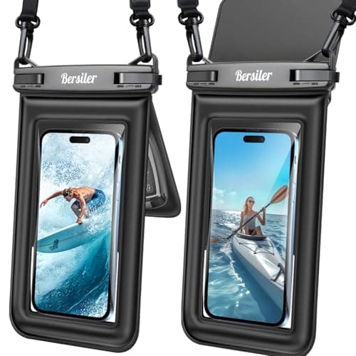 Floating Waterproof Phone Pouch - 2 Pack IPX8 Waterproof Phone Bag with Double Space, Waterproof Phone Case with Lanyard for iPhone 17 16 15 14 13 Pro Max Galaxy S24+ S23, Beach Cruise Ship Essentials - Image 1