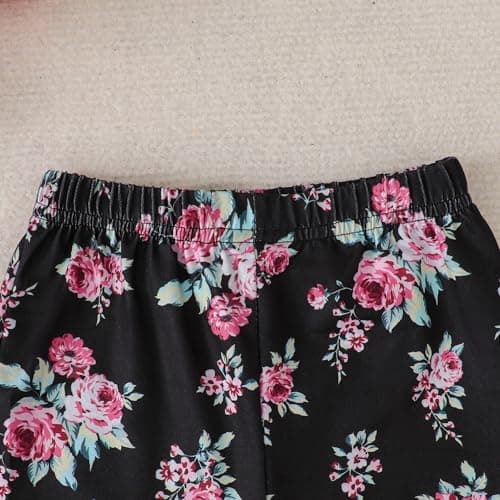 YWFSHOP Girls Clothes Set 2 Piece Long Sleeve Pullover Sweatshirt and Flare Pants Floral Outfits Girl Fall Winter - Thumbnail 5