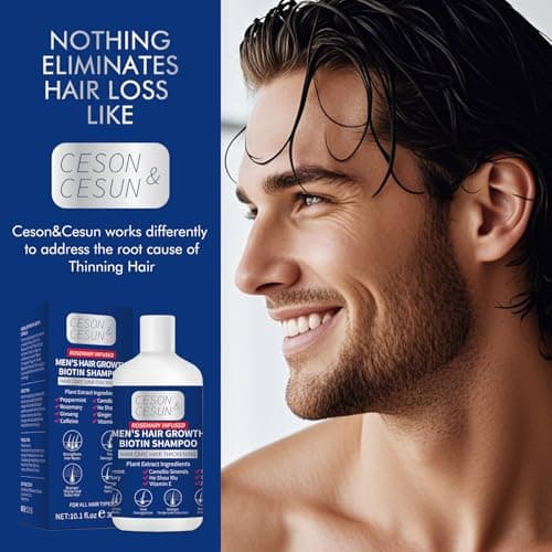 Ceson&Cesun Rosemary & Biotin Hair Growth Thickening Shampoo for Men | Anti-Thinning Hair Strengthening | Hydrate Cleanse Hair & Scalp | Hair Regrowth Shampoo, Dry Damaged Hair Care For Men and Women - Thumbnail 5