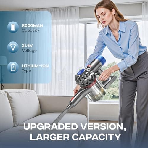 Guckax Upgraded 8000mAh V8 Battery Replacement, 21.6V V8 Animal Battery Replacement, Compatible with V8 Absolute V8 Motorhead V8 Fluffy SV10 Carbon Fiber Vacuum Cleaner - Thumbnail 2