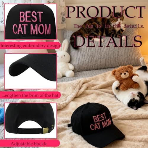 Werncy Baseball Cap for Cat mom Cat dad, for Father's Day, Mother's Day, Christmas, etc - Thumbnail 5