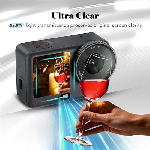 Screen Protector for DJI Osmo Action 6 Accessories(2 Sets),Lens Protector&Screen Protector for DJI Action 6 Accessories with Auxiliary Suction Cup,9H Hardness Tempered Glass, Ultra HD,Easy Installation - Thumbnail 4