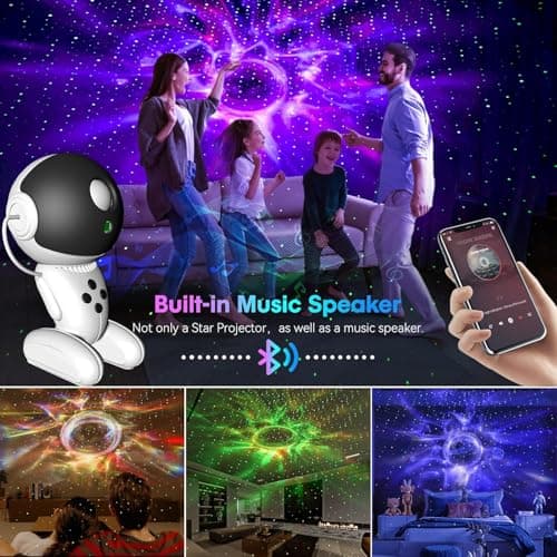 Robot Galaxy Lights Projector, APP Control Star Projector Nebula Light with Remote - Galaxy Star Night Light for Bedroom with Timer and White Noise Kids Adult Gifts for Christmas Birthdays - Thumbnail 3
