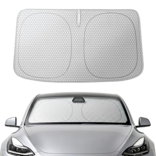 WOLFBOX Foldable Car Windshield Sun Shade Tesla Model Y/Model 3 56.3''x37''