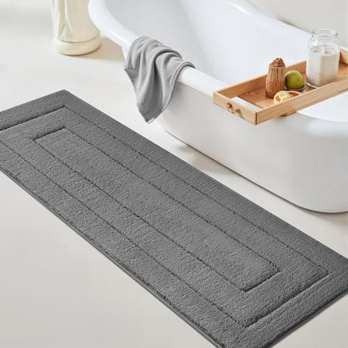 GRANNY SAYS Deep Gray Bathroom Rug Mat, Bath Mats for Bathroom Non-Slip, Super Soft and Water Absorbent, Extra Large Bath Rugs, Microfiber Long Bath Rugs for Floor, Tub and Shower,71" x 24" - Image 1