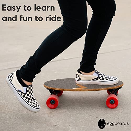 Eggboards Mini Longboard Cruiser Skateboard Complete | 19'' x 9'' | Portable Bamboo Cruiser Board. Easy to Carry, Smooth to Ride. Short Long Boards Skateboards for Adults, Beginners, Kids Skateboard. - Thumbnail 6
