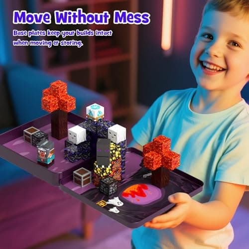 WMXDU Mini Magnetic Blocks, Magnetic Cubes Game with Iron Box 49 PCS Magnet Tiles Building Blocks Toddler Toy STEM Sensory Outdoor Creative Kids Travel Toys for 3+ Year Old - Thumbnail 5