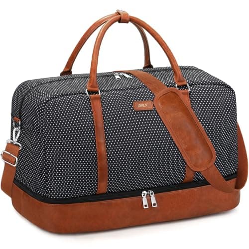 IBFUN Weekender Bags for Women, 21" Weekender Travel Bag, Travel Duffle Bag with Shoe Compartment Carry on Overnight Duffel Bag for Weekend Travel Business Trip - Image 1
