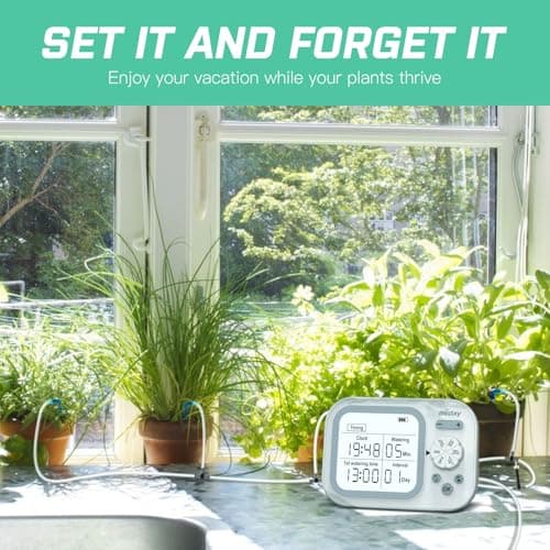 Automatic Plant Waterer Indoor Self Watering System for 15 Potted Plants, Auto Drip Irrigation Kit Programmable Water Timer with Smart Humidity Detection - Thumbnail 2